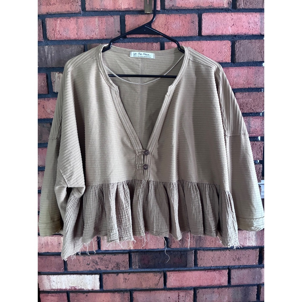 We The Free Dallas Cropped Henley Top